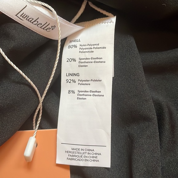 Lunabelle Ruched Front Ballet Back One-Piece Swimsuit, Black, sz L - Picture 10 of 13